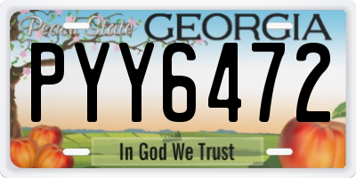 GA license plate PYY6472