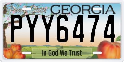 GA license plate PYY6474