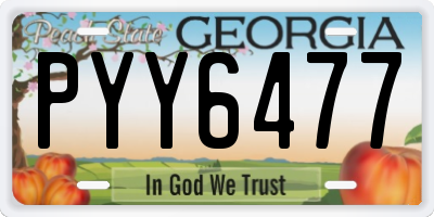 GA license plate PYY6477