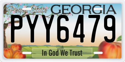 GA license plate PYY6479