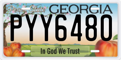 GA license plate PYY6480