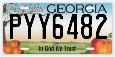 GA license plate PYY6482