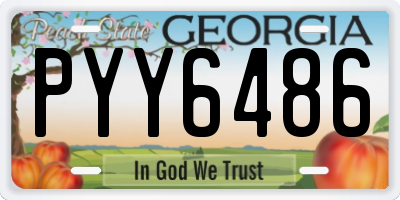 GA license plate PYY6486