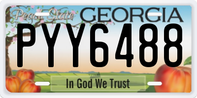 GA license plate PYY6488