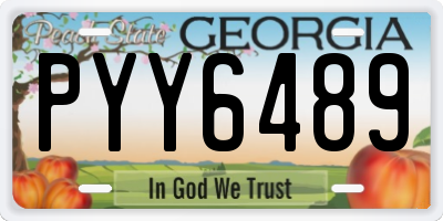 GA license plate PYY6489