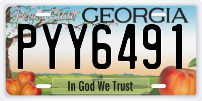 GA license plate PYY6491