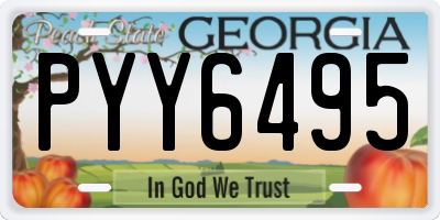 GA license plate PYY6495
