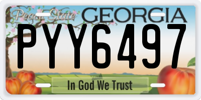 GA license plate PYY6497
