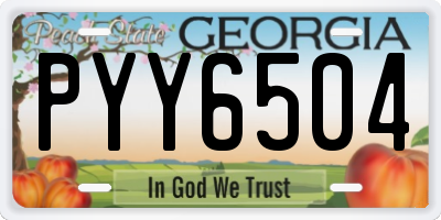 GA license plate PYY6504