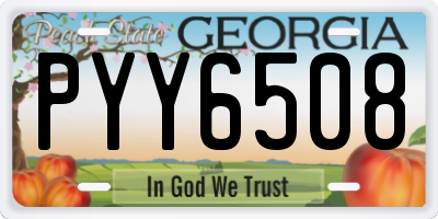 GA license plate PYY6508