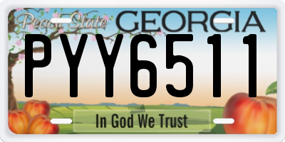 GA license plate PYY6511