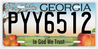 GA license plate PYY6512