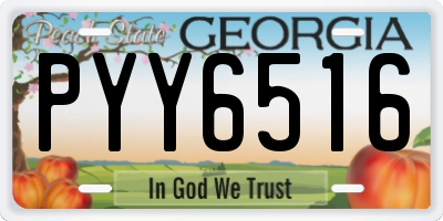GA license plate PYY6516