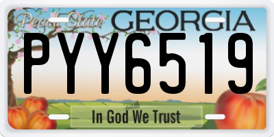 GA license plate PYY6519