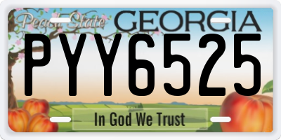 GA license plate PYY6525