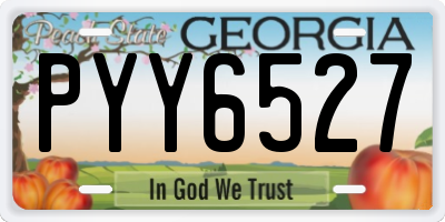 GA license plate PYY6527