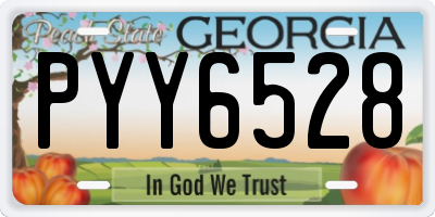 GA license plate PYY6528