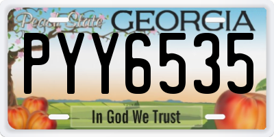 GA license plate PYY6535