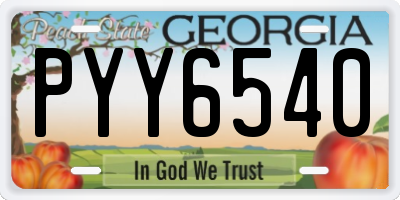 GA license plate PYY6540