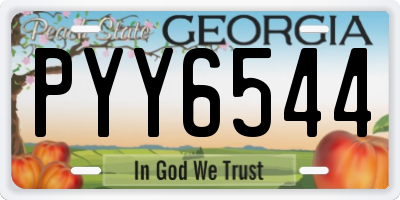GA license plate PYY6544