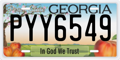 GA license plate PYY6549