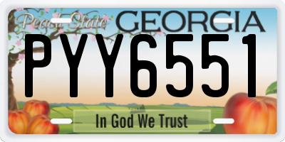 GA license plate PYY6551