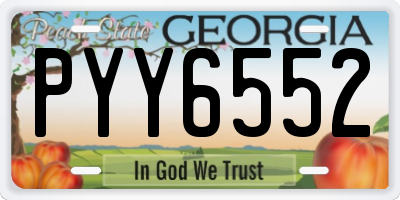 GA license plate PYY6552