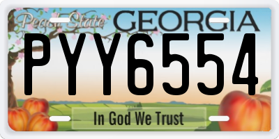 GA license plate PYY6554
