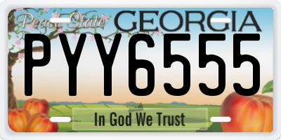 GA license plate PYY6555