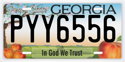 GA license plate PYY6556