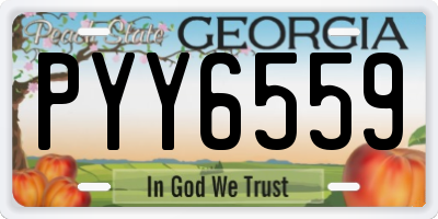 GA license plate PYY6559