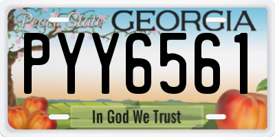 GA license plate PYY6561