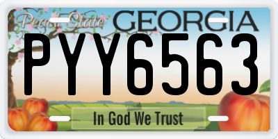 GA license plate PYY6563