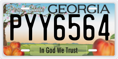 GA license plate PYY6564