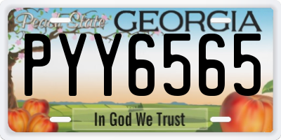 GA license plate PYY6565