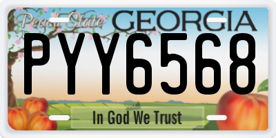 GA license plate PYY6568