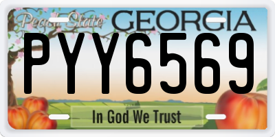 GA license plate PYY6569