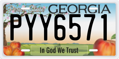 GA license plate PYY6571