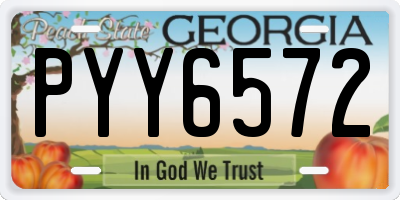 GA license plate PYY6572