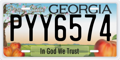GA license plate PYY6574