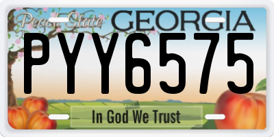 GA license plate PYY6575
