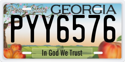 GA license plate PYY6576