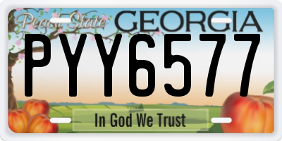 GA license plate PYY6577