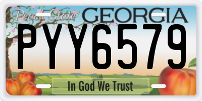 GA license plate PYY6579