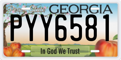 GA license plate PYY6581