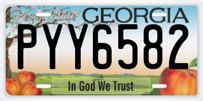 GA license plate PYY6582