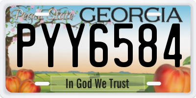 GA license plate PYY6584