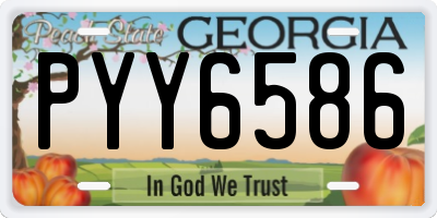 GA license plate PYY6586