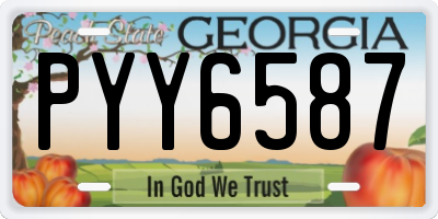 GA license plate PYY6587