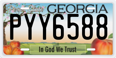 GA license plate PYY6588